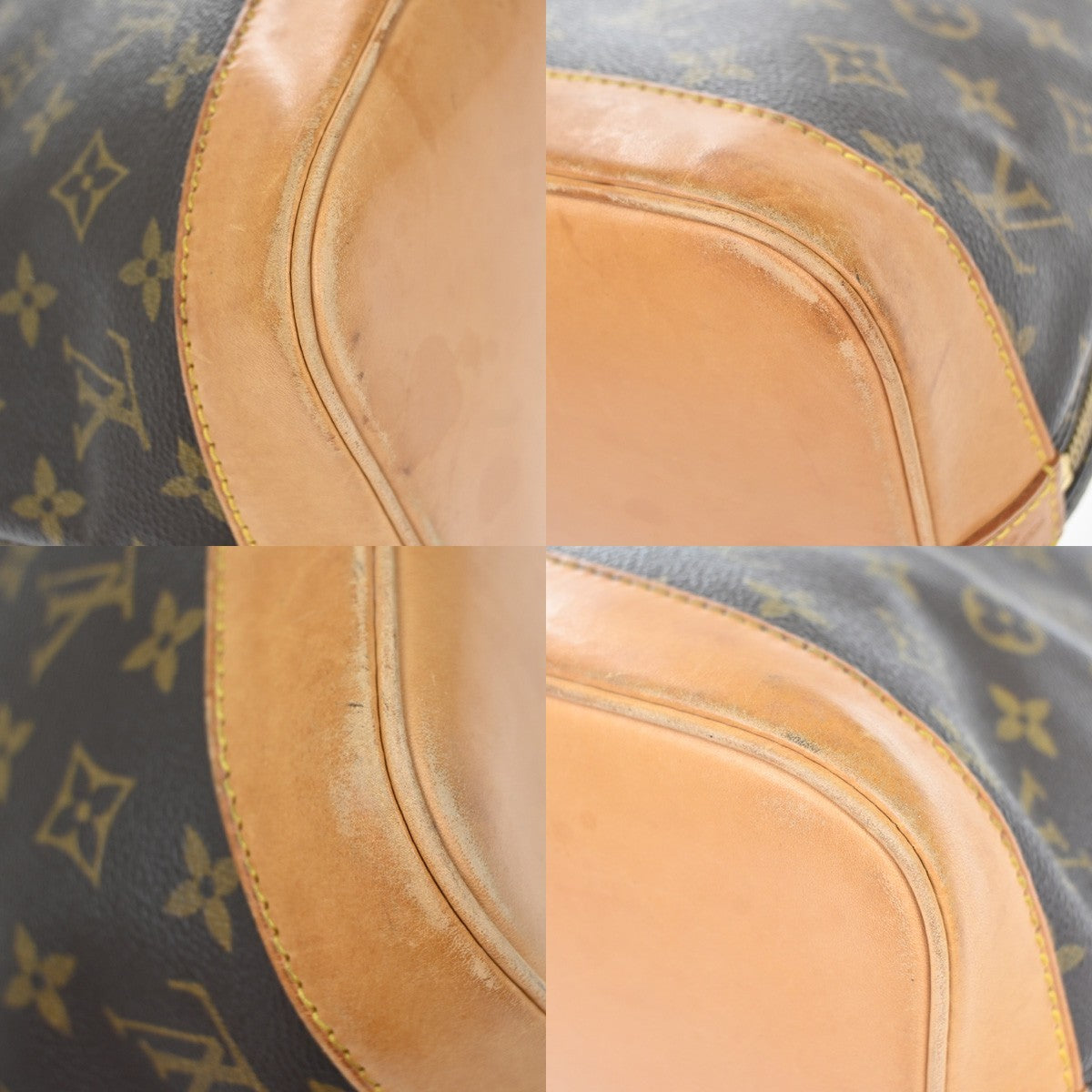 LOUIS VUITTON LV Logo Alma Hand Bag Monogram Leather Brown USA M51130 70YH993