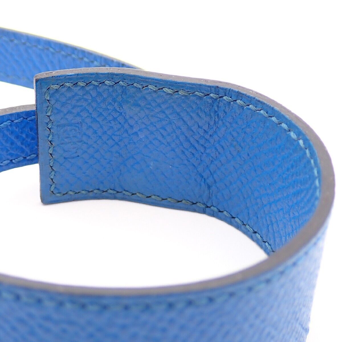 HERMES Logo Touareg Artemis Bracelet Couchevel ▢B Beige Silver 925 66KA365