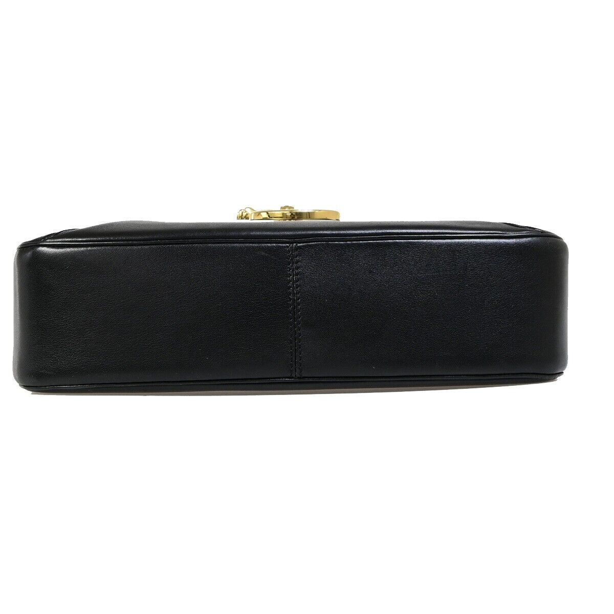 CARTIER Logo Panther Shoulder Bag Leather Black GHW Made in Italy 77EC368