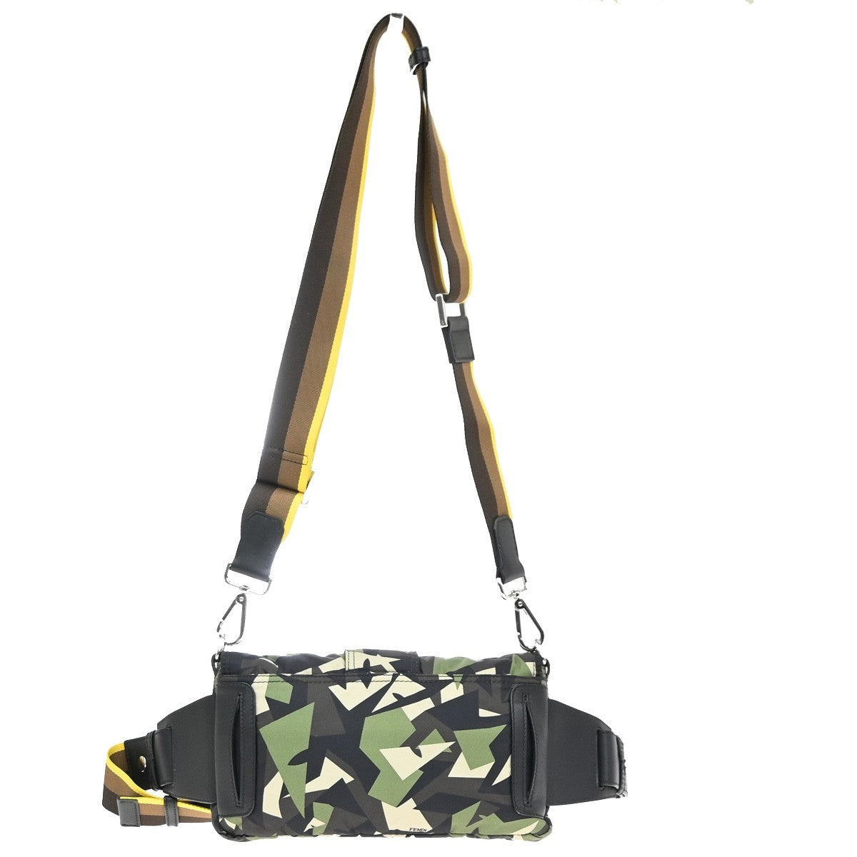 FENDI Logo Mamma Baguette Camouflage Bum Shoulder Bag Nylon Leather SHW 667RL908