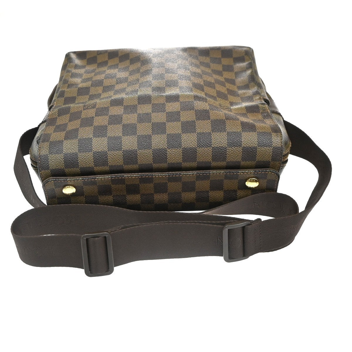 LOUIS VUITTON Naviglio Shoulder Bag Damier Ebene Leather Brown N45255 83CA735
