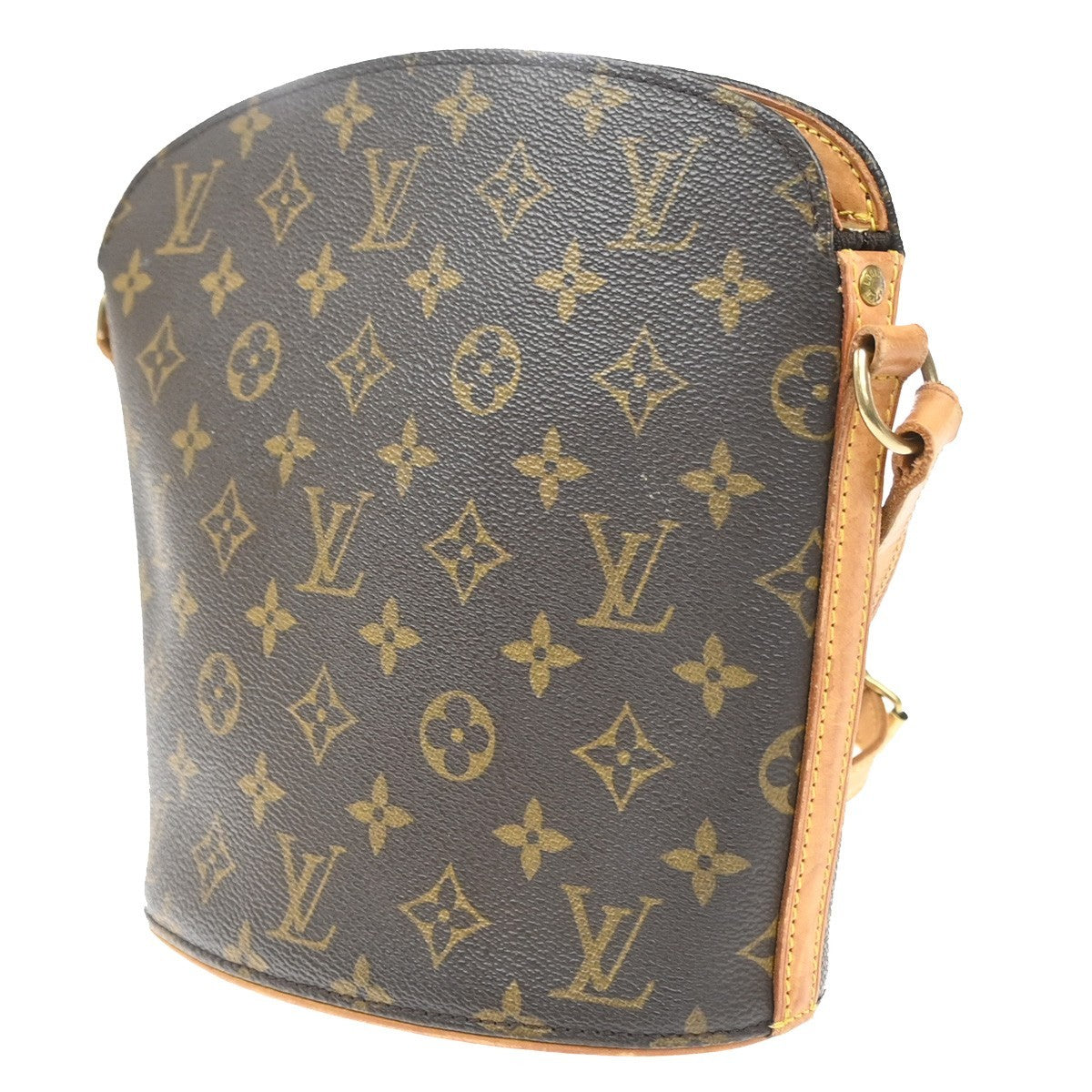LOUIS VUITTON Logo Drouot Shoulder Bag Monogram Leather Brown M51290 77MA510
