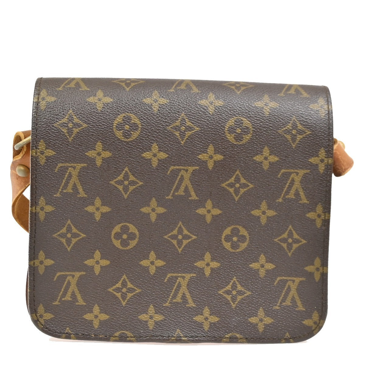 LOUIS VUITTON Cartouchiere MM Shoulder Bag Monogram Leather Brown M51253 33DA235