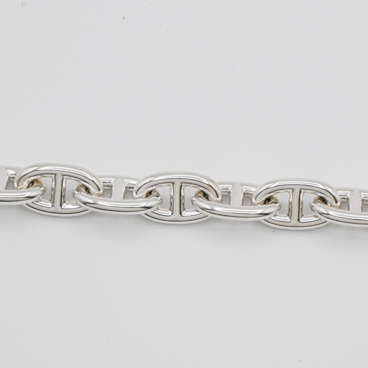 HERMES Logo Chaine D'ancre MM Chain Bracelet  14 Link Ag925 Silver 385LC629