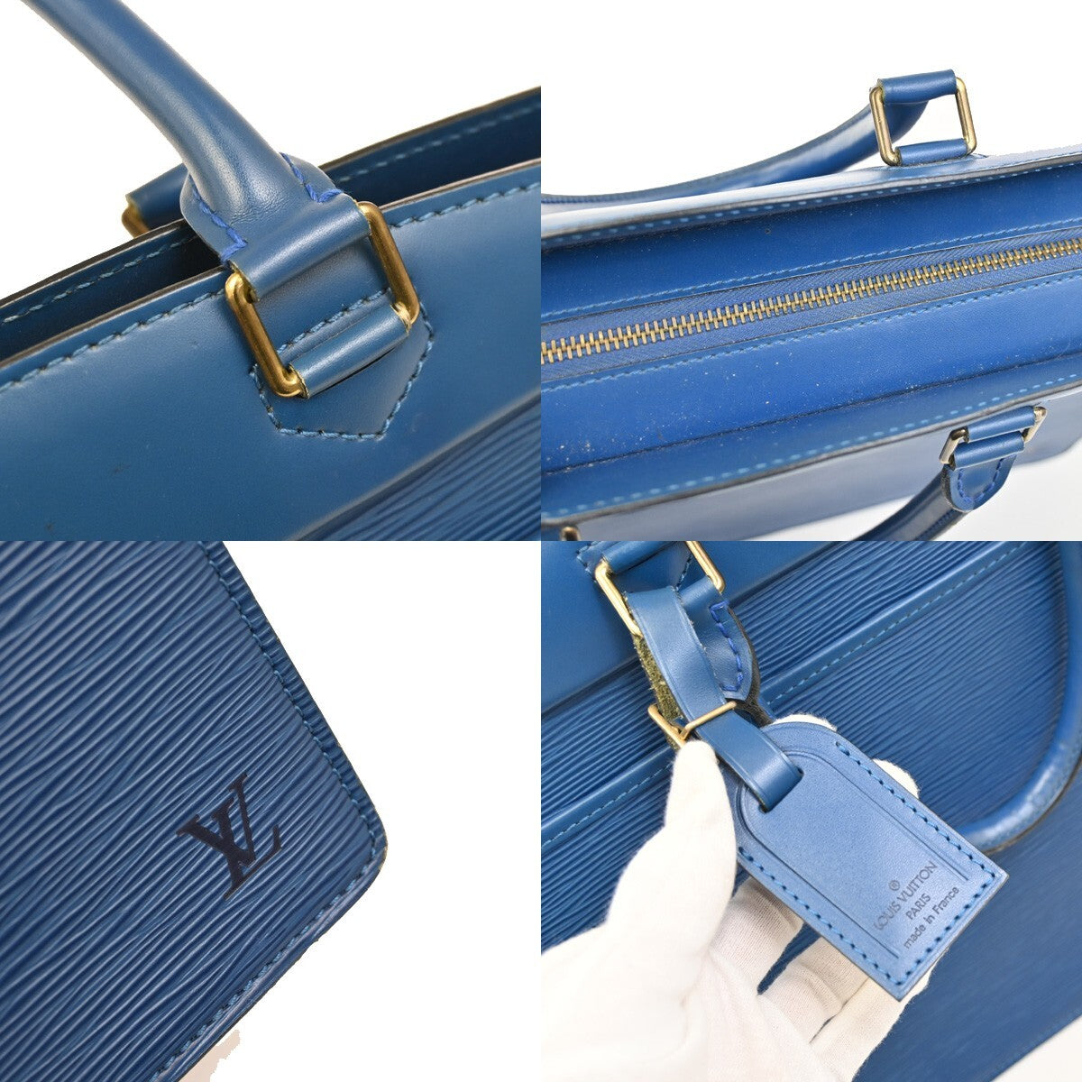 LOUIS VUITTON LV Logo Riviera Hand Bag Epi Leather Blue France M48185 67EE771