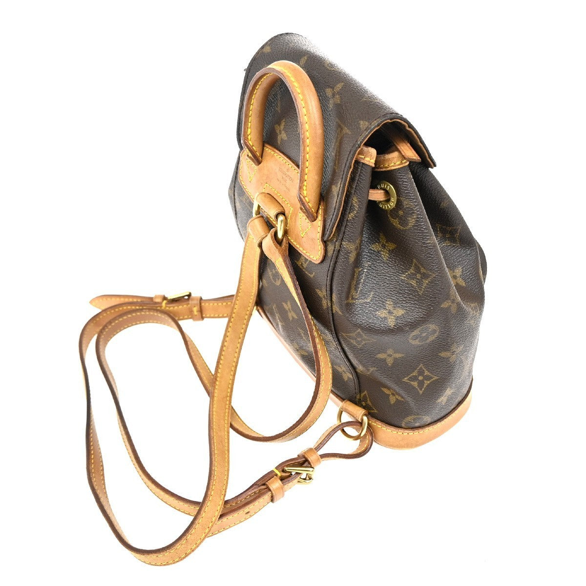 LOUIS VUITTON Mini Montsouris Backpack Bag Monogram Leather Brown M51137 96MA061