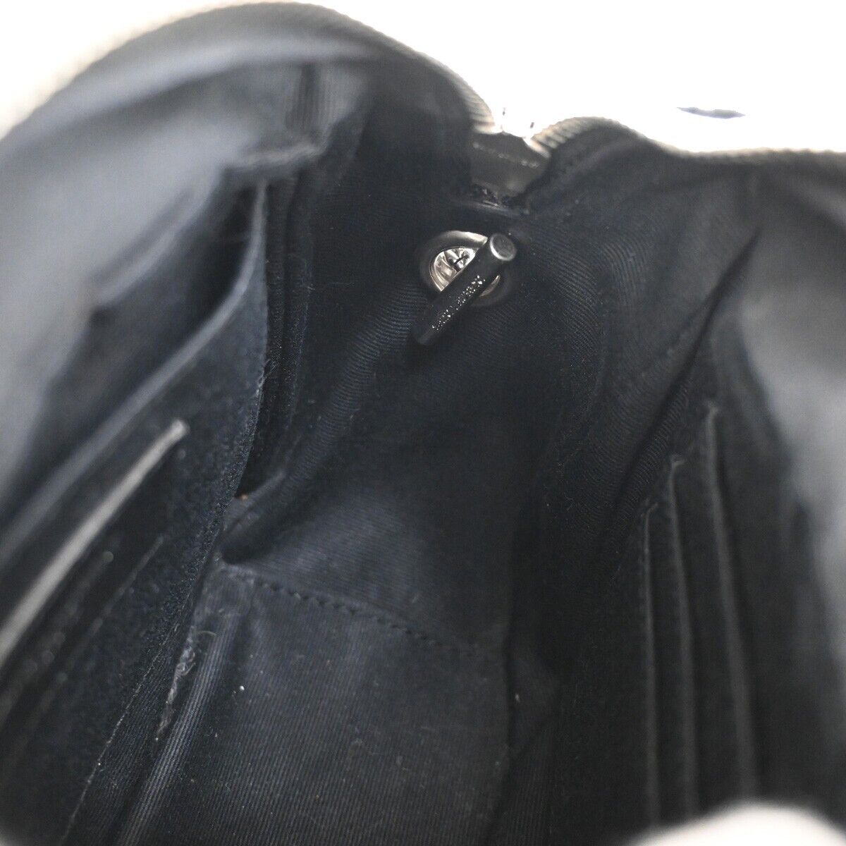 SAINT LAURENT YSL Logo Chain Mini Shoulder Bag Leather Black SHW Italy 683RJ193