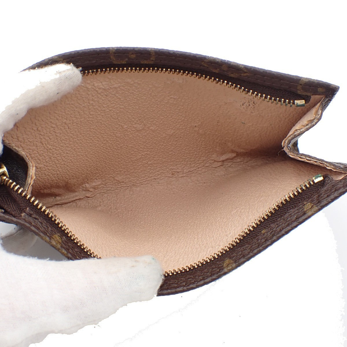 LOUIS VUITTON Logo BUCKET PM Pouch Bag Monogram Leather Brown France 60KB736