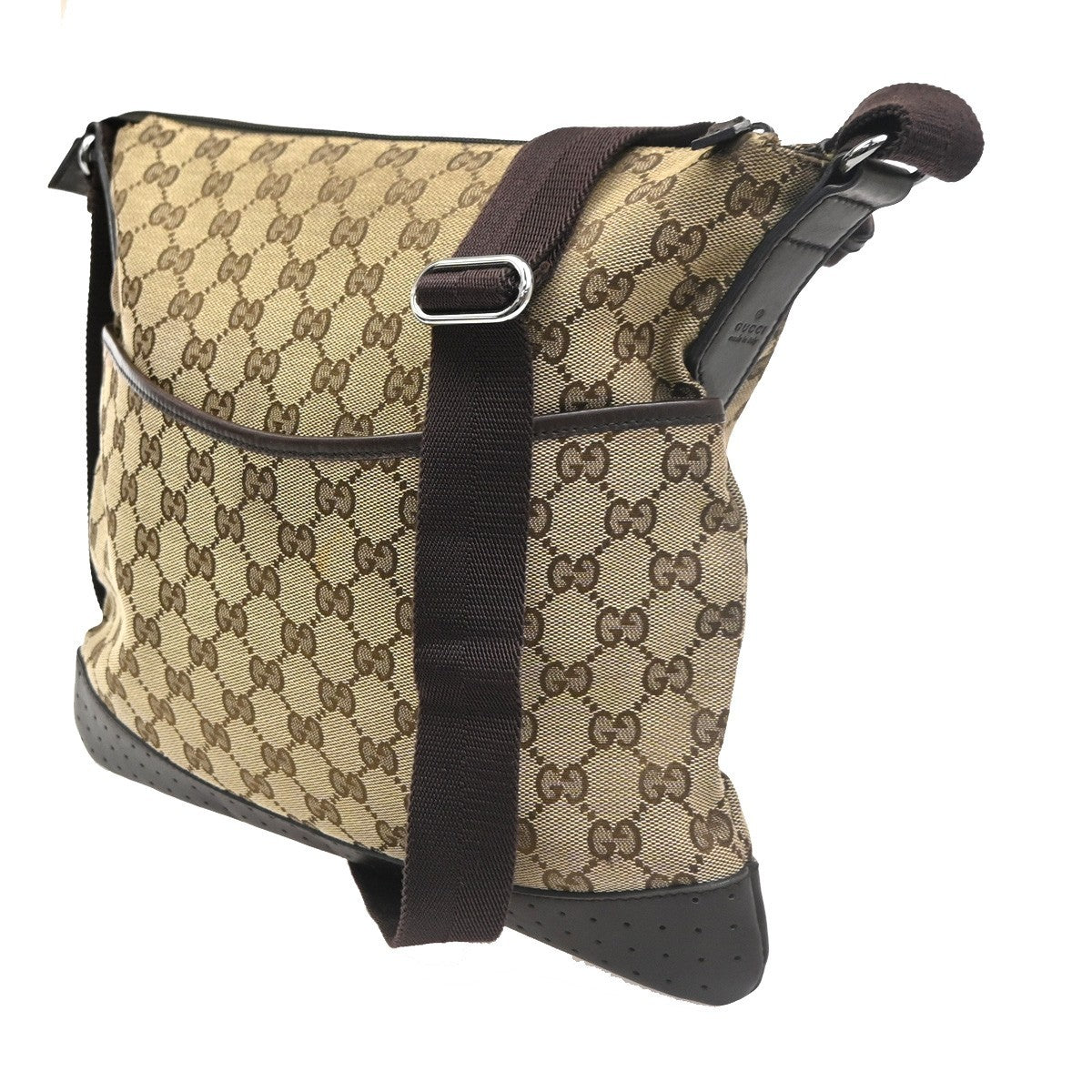 GUCCI Logo GG Pattern Crossbody Shoulder Bag Canvas Leather BN SHW Italy 31KC109