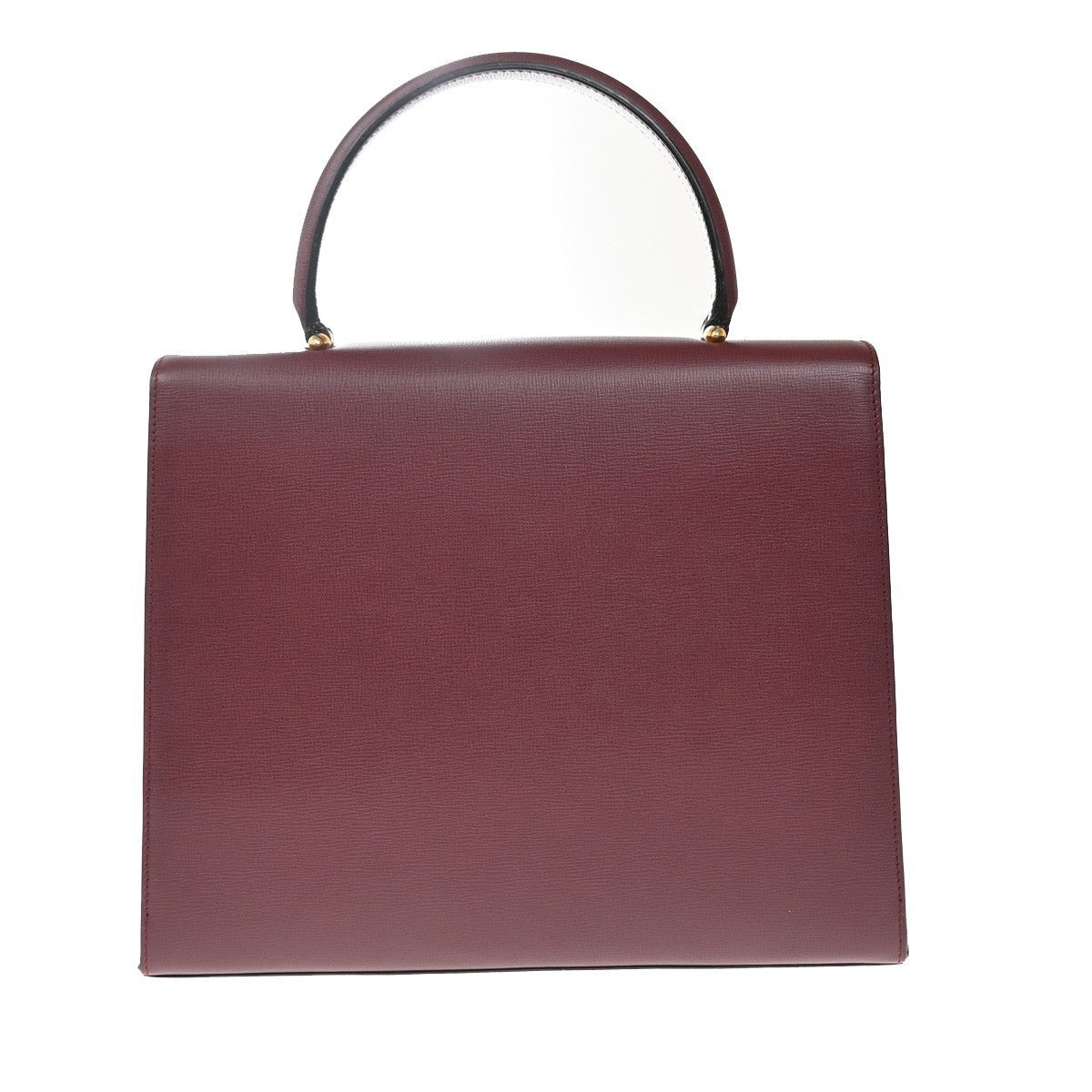 MUST DE CARTIER Logo Top Handle Hand Bag Leather Red 74RP125