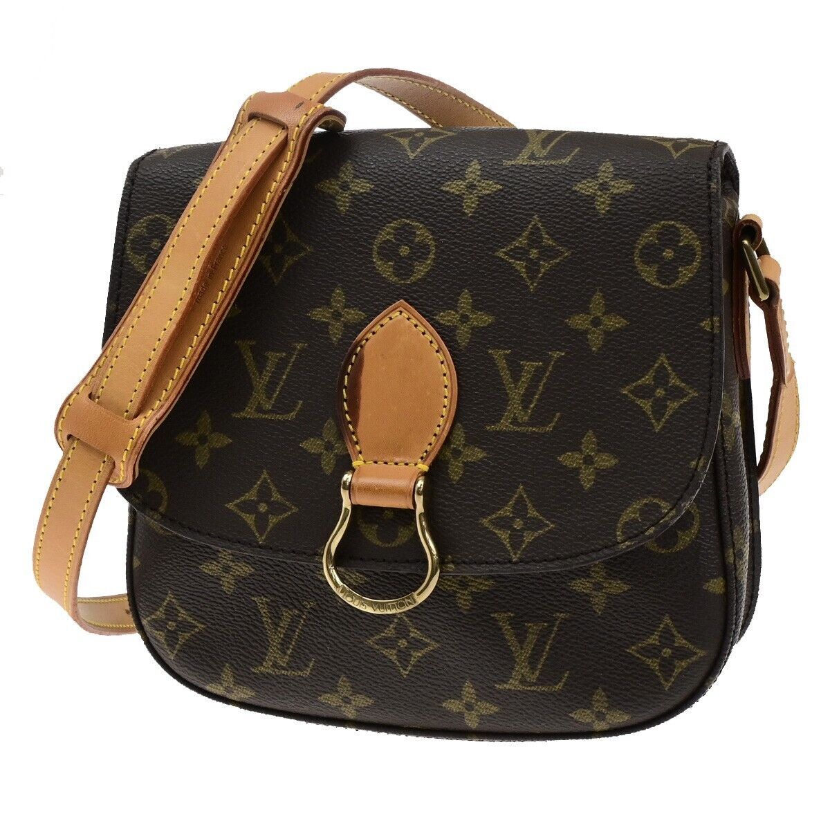 LOUIS VUITTON Saint Cloud MM Shoulder Bag Monogram Leather Brown M51243 87ED457