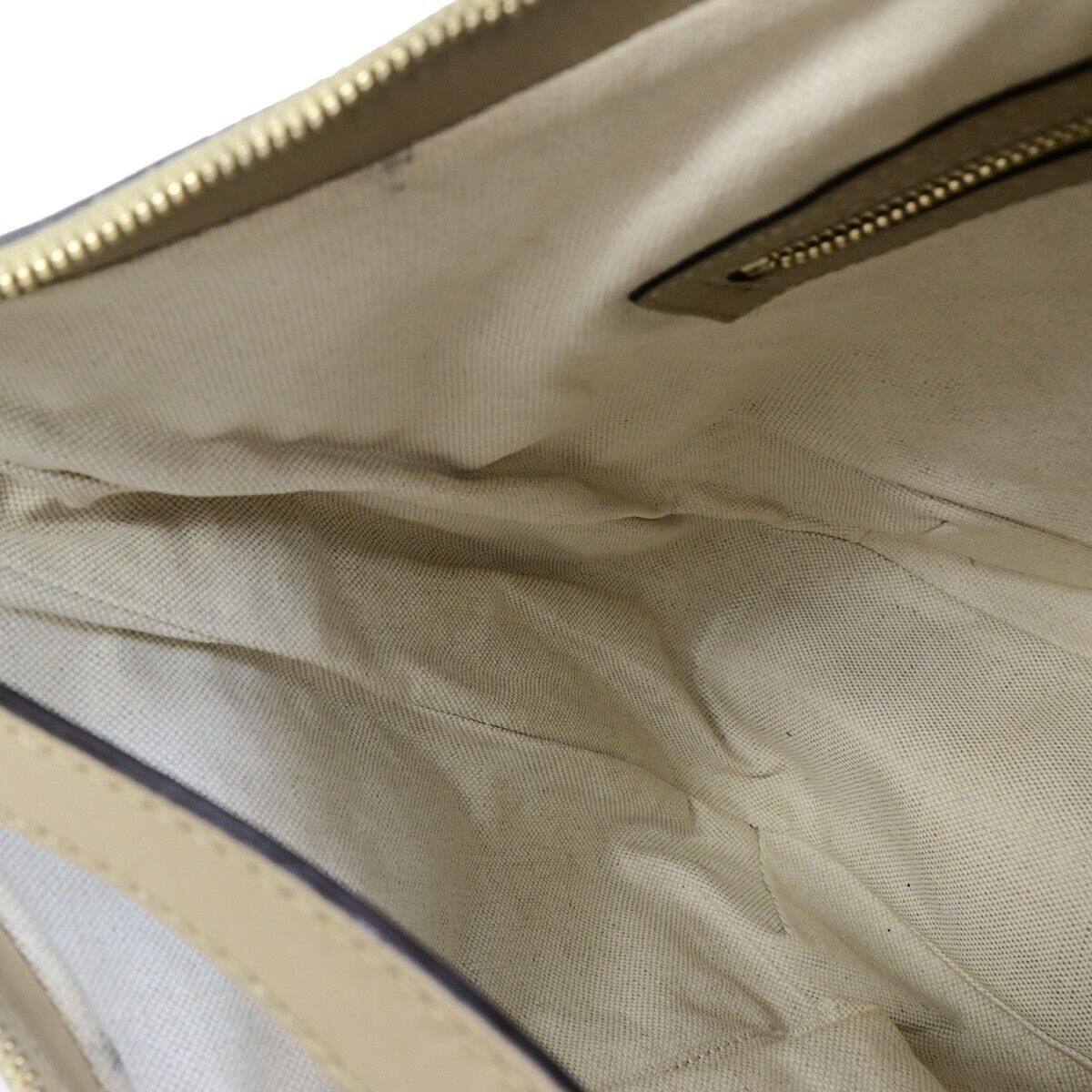 GUCCI Micro GG Guccissima Shoulder Hand Bag Leather Beige Italy 85EB460
