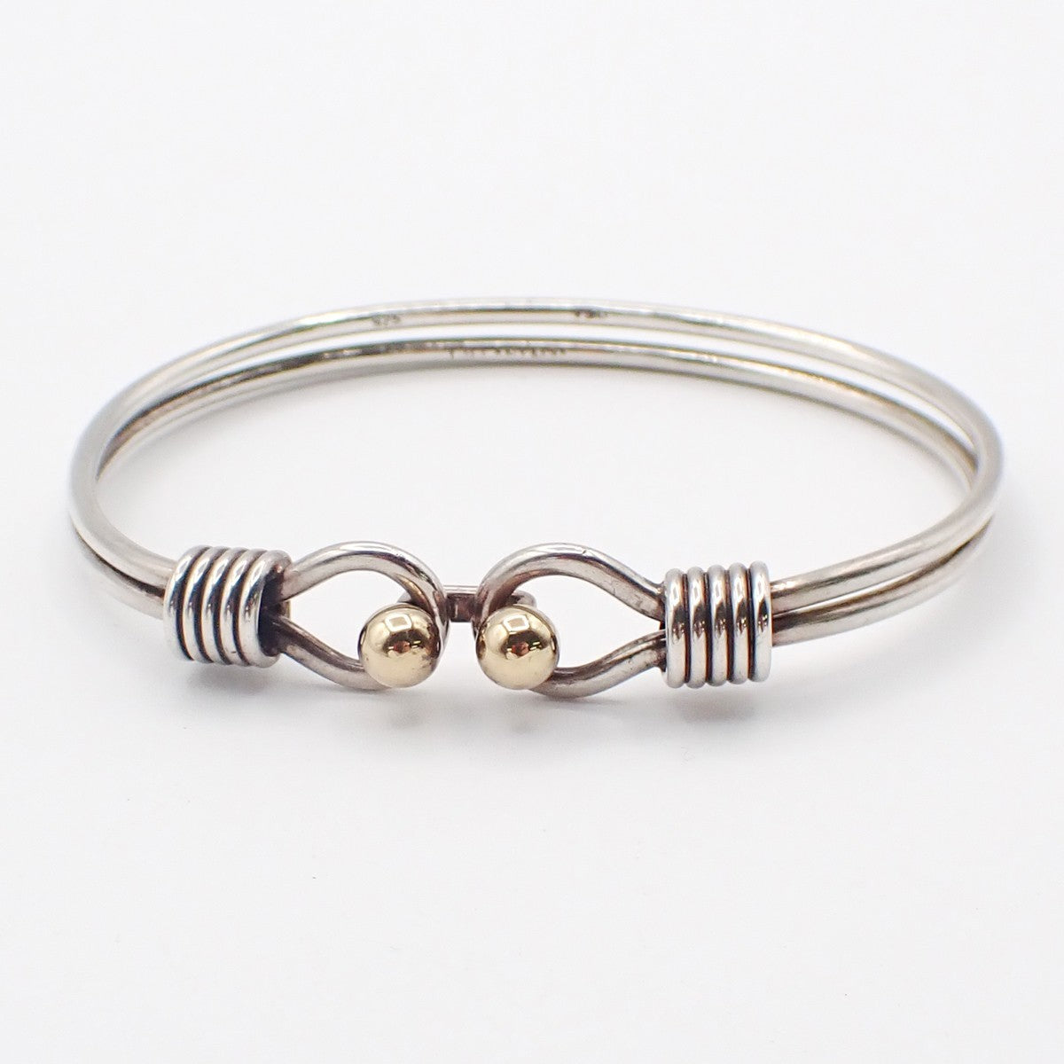 Tiffany & Co. Double Hook and Eye Bangle Bracelet Gold 750/Silver 925 31RL958