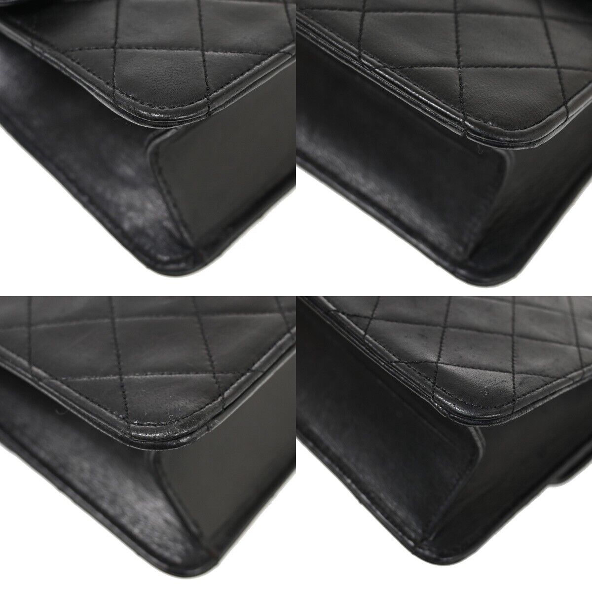 CHANEL CC Logo Matelasse Chain Shoulder Bag Leather Black GHW 653RH787