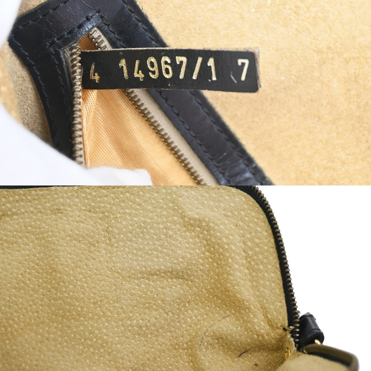 FENDI Zucca Hand Bag Nylon Leather Brown Black GHW Italy 68KC918
