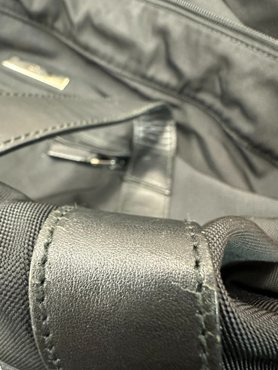 GUCCI Logo Shoulder Travel Hand Bag Nylon Leather Black SHW Italy 07KC492