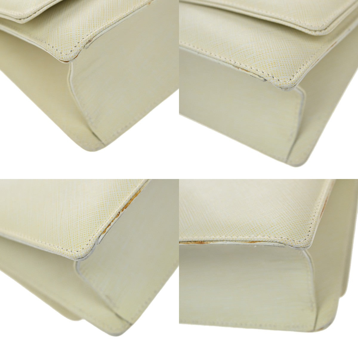 SALVATORE FERRAGAMO Gancini Chain Mini Shoulder Bag Leather White SHW 63YH769