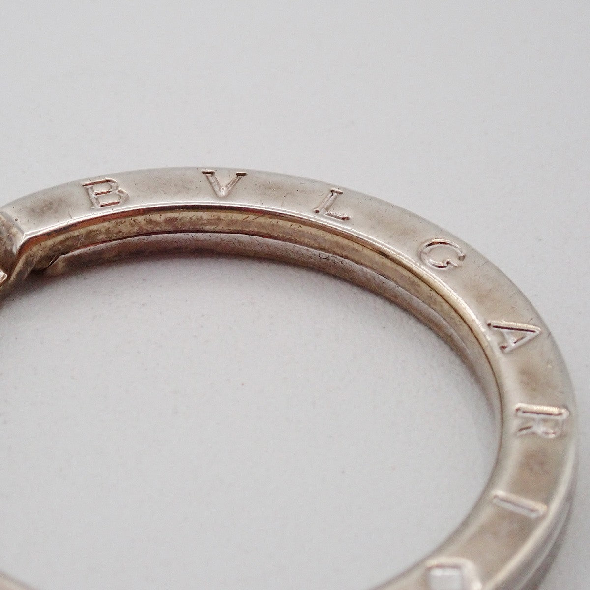 BVLGARI Logo Key Ring Silver Ag 925 Accessory Italy 02EG275