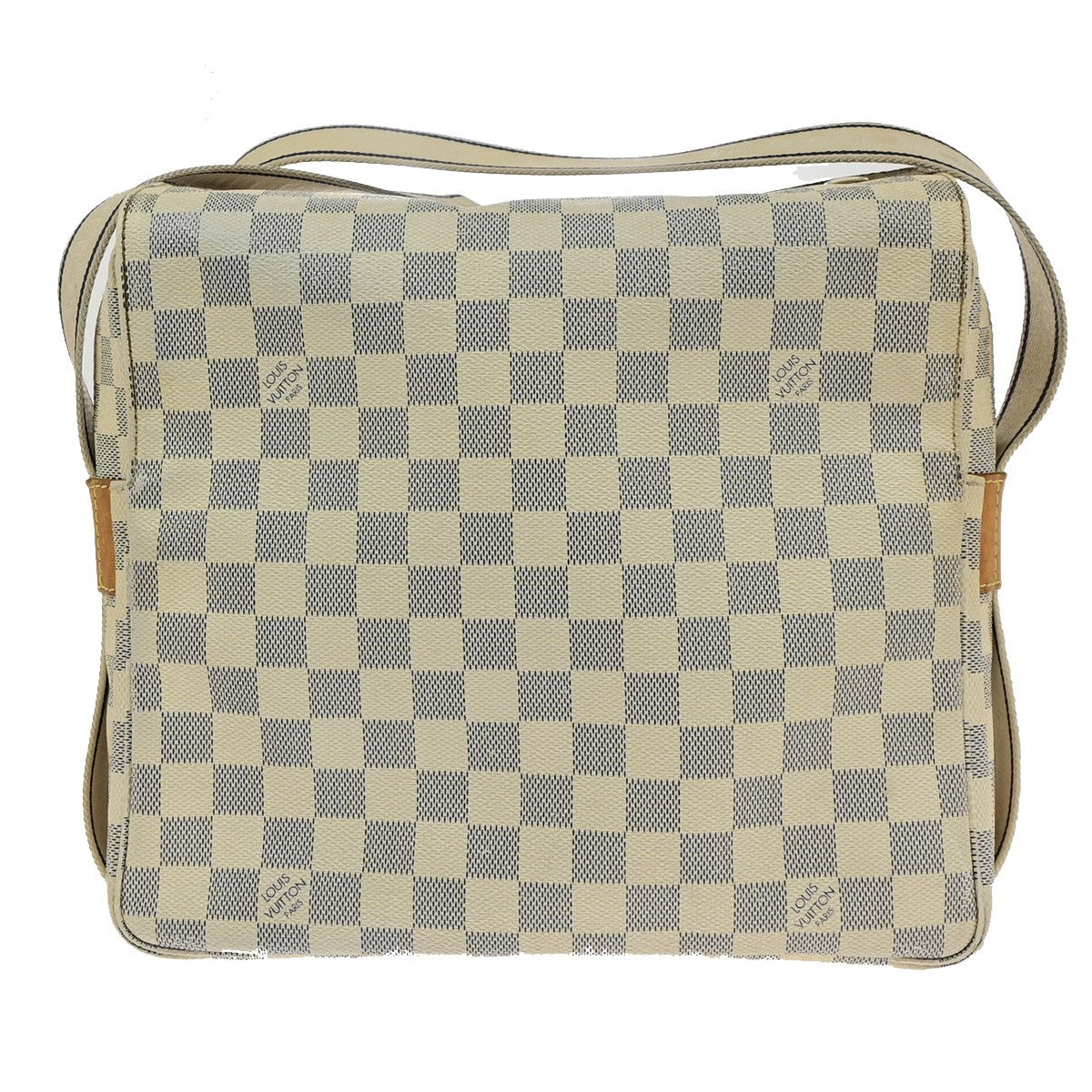 LOUIS VUITTON Naviglio Shoulder Bag Damier Azur Leather White N51189 84YH092