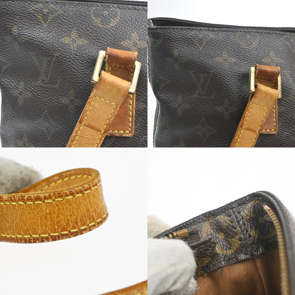 LOUIS VUITTON Cabas Piano Shoulder Bag Monogram Leather Brown M51148 34MA377