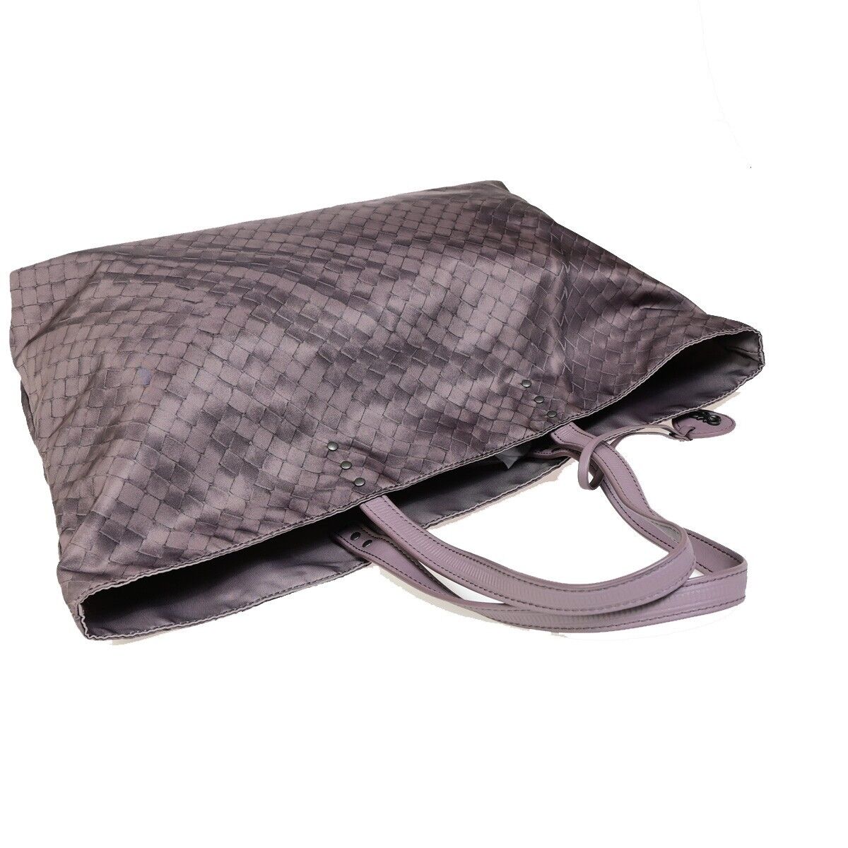 BOTTEGA VENETA Intrecciato Hand Tote Bag Nylon Leather Purple Italy 38EC674