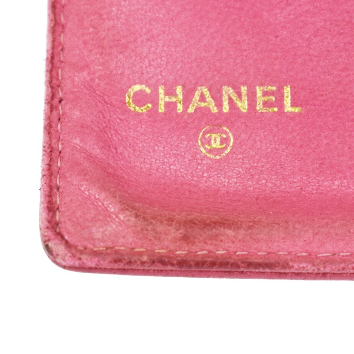 CHANEL CC Logo Long Bifold Wallet Purse Caviar Leather Pink GHW Vintage 05GA848
