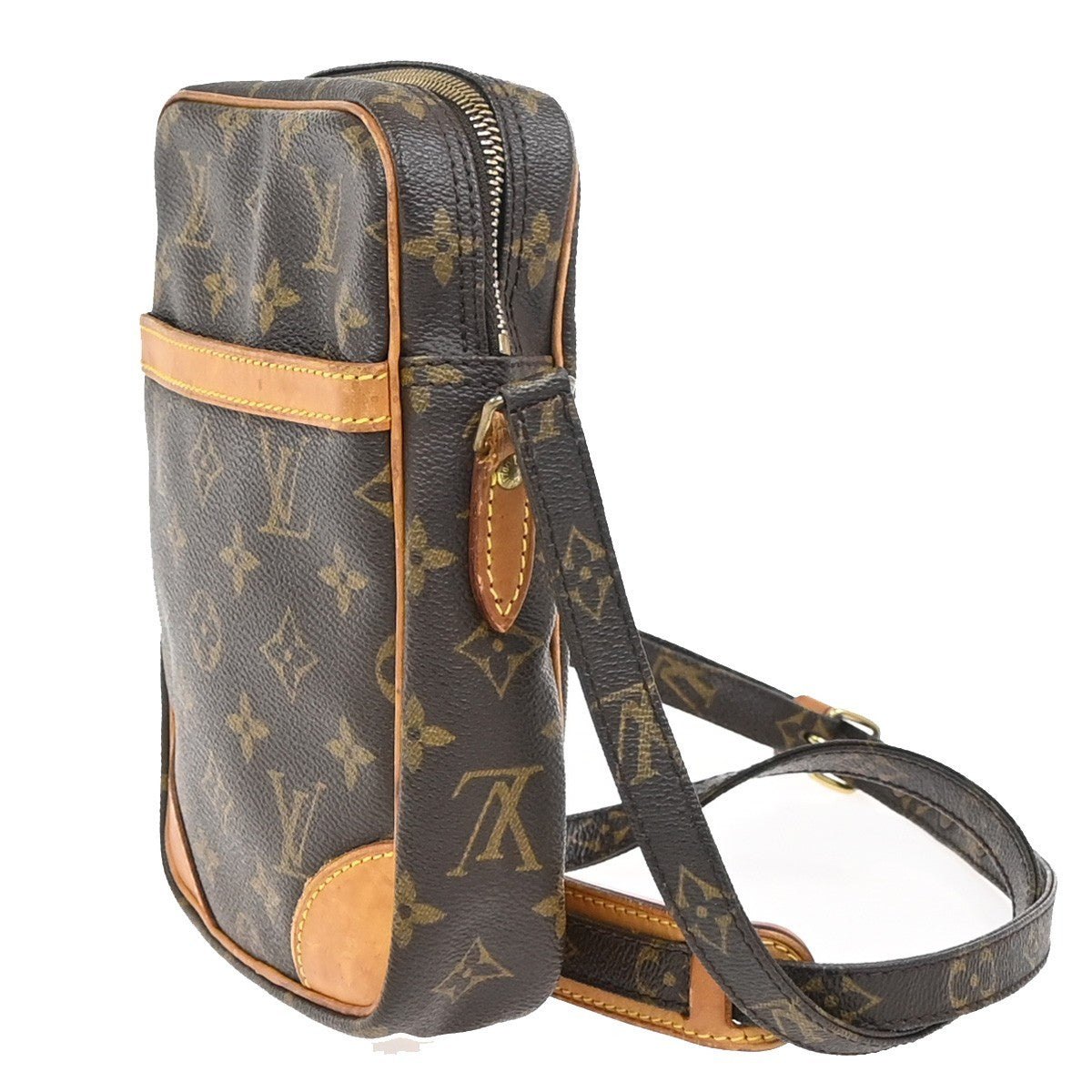 LOUIS VUITTON Danube Shoulder Bag Monogram Leather Brown France M45266 87ZA285