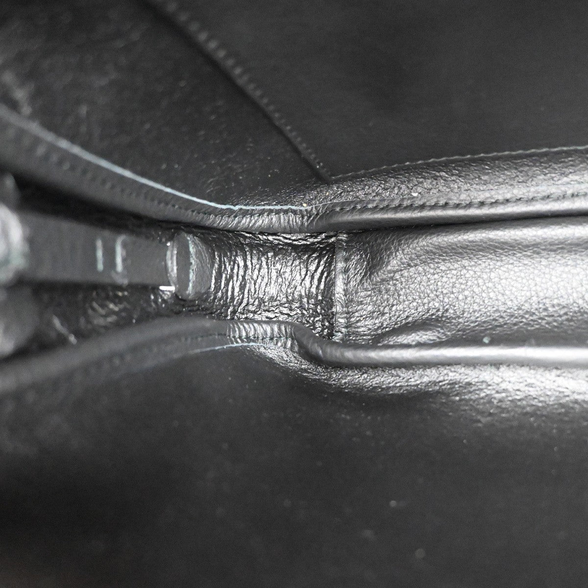 BALENCIAGA Logo Mini Shoulder Bag Hand Bag Leather Black Italy 77RF487