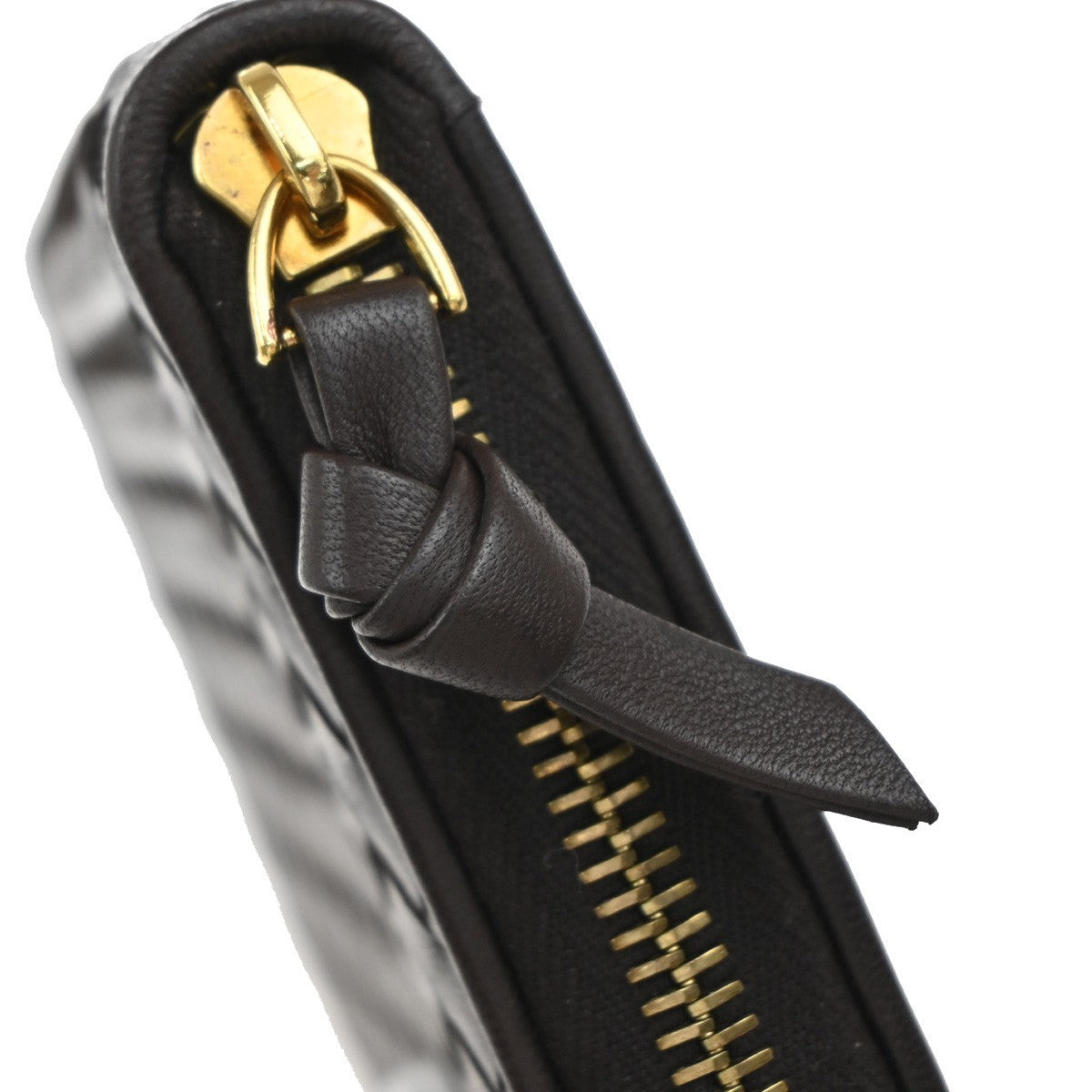 BOTTEGA VENETA Logo Intrecciato Long Zipper Around Wallet Leather Brown 65KP233