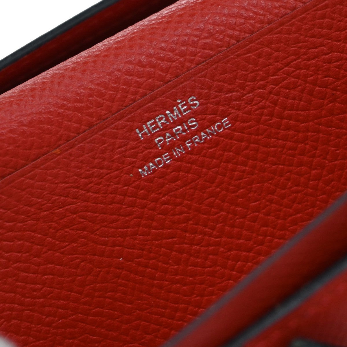 HERMES H Logo Bearn Long Bifold Wallet Leather Blue Red GHW France 32EF997