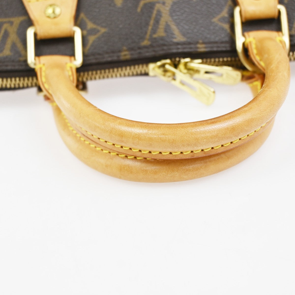 LOUIS VUITTON LV Logo Alma Hand Bag Monogram Leather Brown France M51130 73AA211