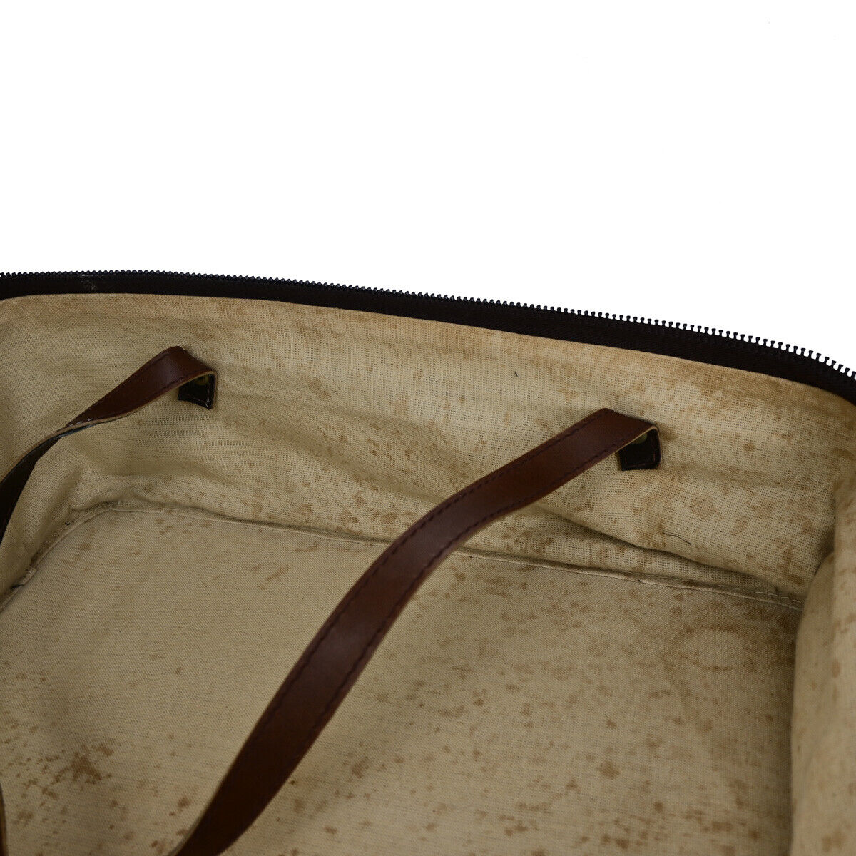 FENDI Logo Zucca Pattern Suitcase Travel Hand Bag Canvas Leather Brown 36YG733