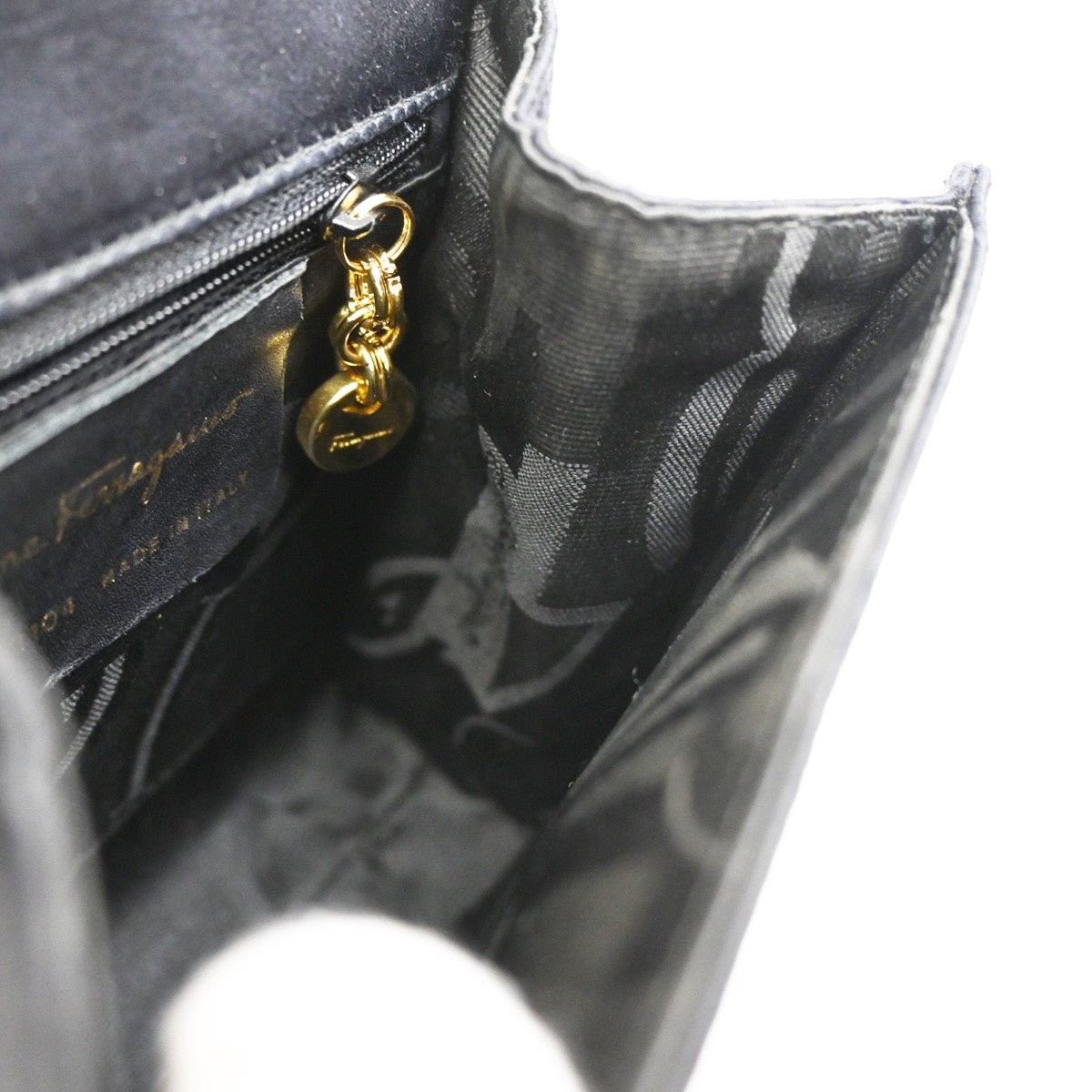 SALVATORE FERRAGAMO Vara Mini 2Way Shoulder Hand Bag Satin Leather BK 67YH627