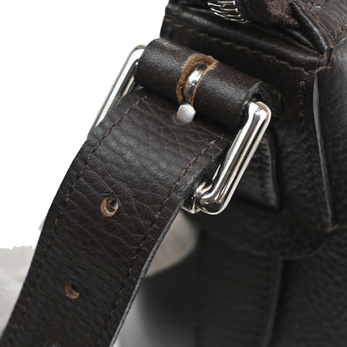 BURBERRY Logo Nova Check Shoulder Bag Leather Brown SHW 62CA380