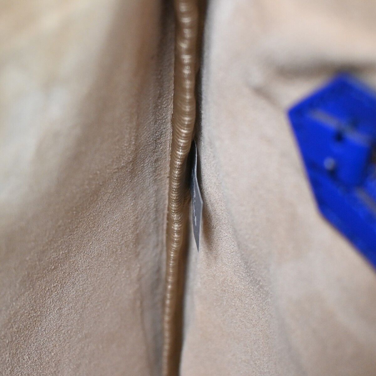 ANYA HINDMARCH Logo Smiley Wink Fringe Clutch Hand Bag Leather Blue 36HB218