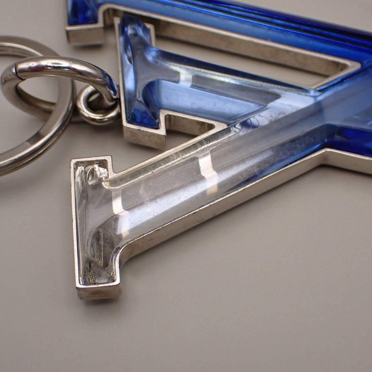 LOUIS VUITTON Bijoux Sac LV Prism Bag Charm Silver Blue MP2365 61YH697