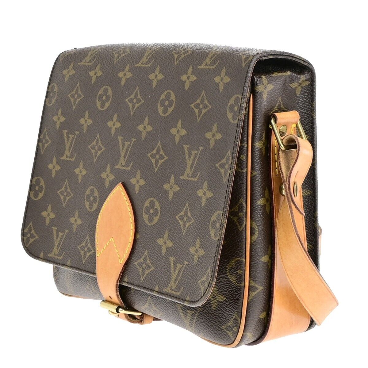 LOUIS VUITTON Cartouchiere GM Shoulder Bag Monogram Leather Brown M51252 75EB332