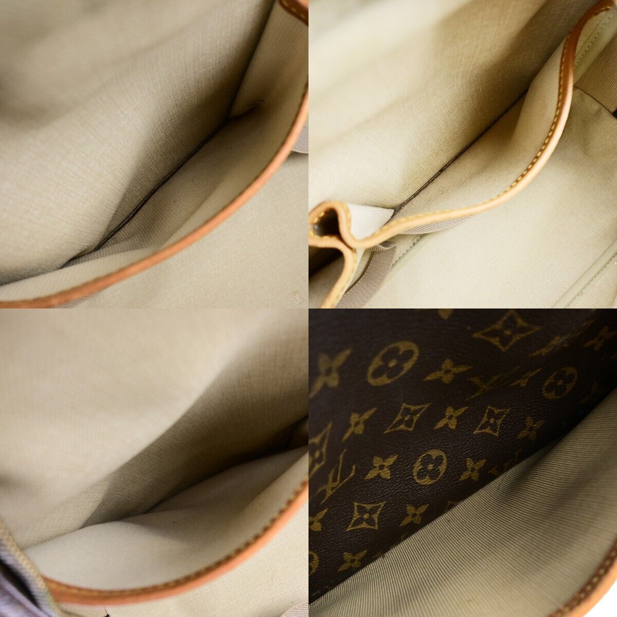 LOUIS VUITTON LV Logo Deauville Hand Bag Monogram Leather Brown M47270 61EC991