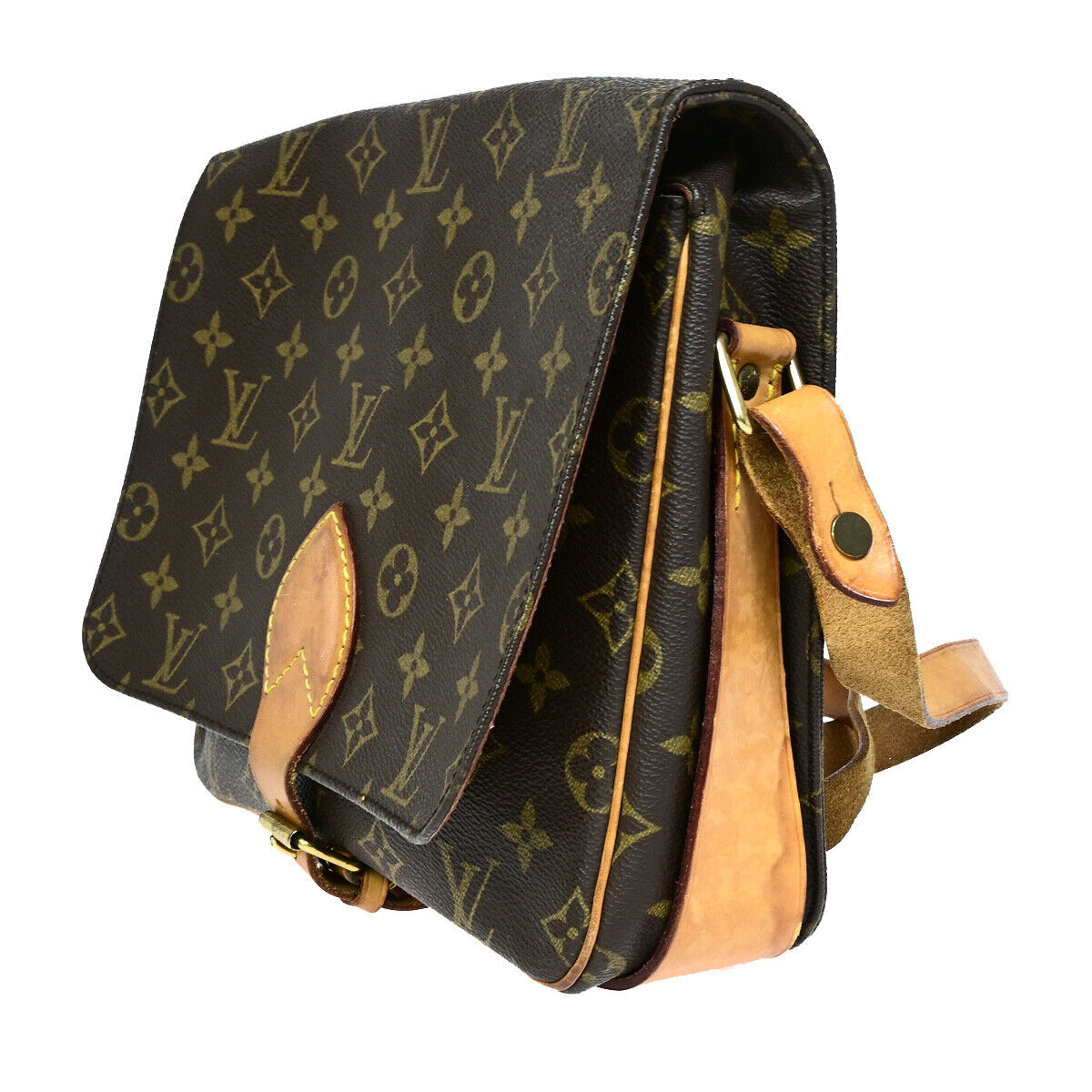 LOUIS VUITTON Cartouchiere GM Shoulder Bag Monogram Leather Brown M51252 37YF621