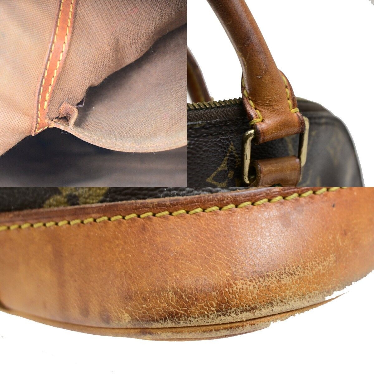 LOUIS VUITTON LV Logo Alma Hand Bag Monogram Leather Brown U.S.A. M51130 36FB182