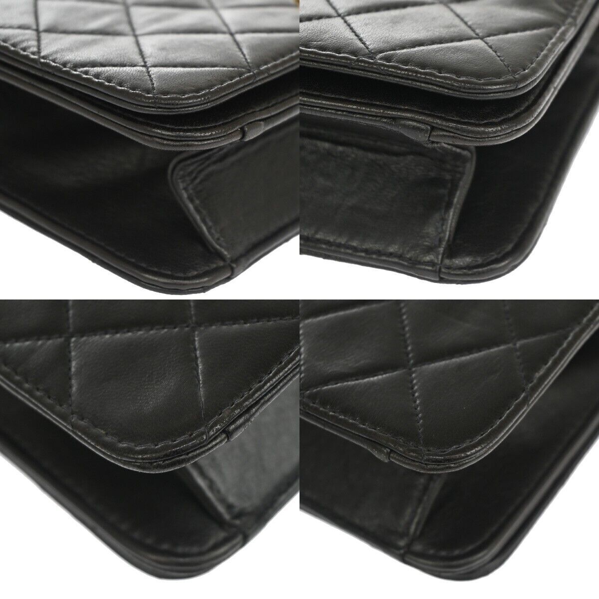 CHANEL CC Mini Matelasse Chain Shoulder Bag Leather Black GHW Vintage 807RH012