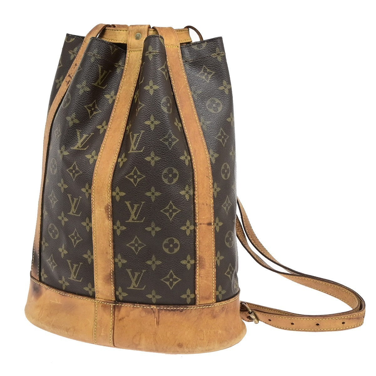 LOUIS VUITTON LV Randonnee PM Shoulder Bag Monogram Leather Brown M42243 32KD115