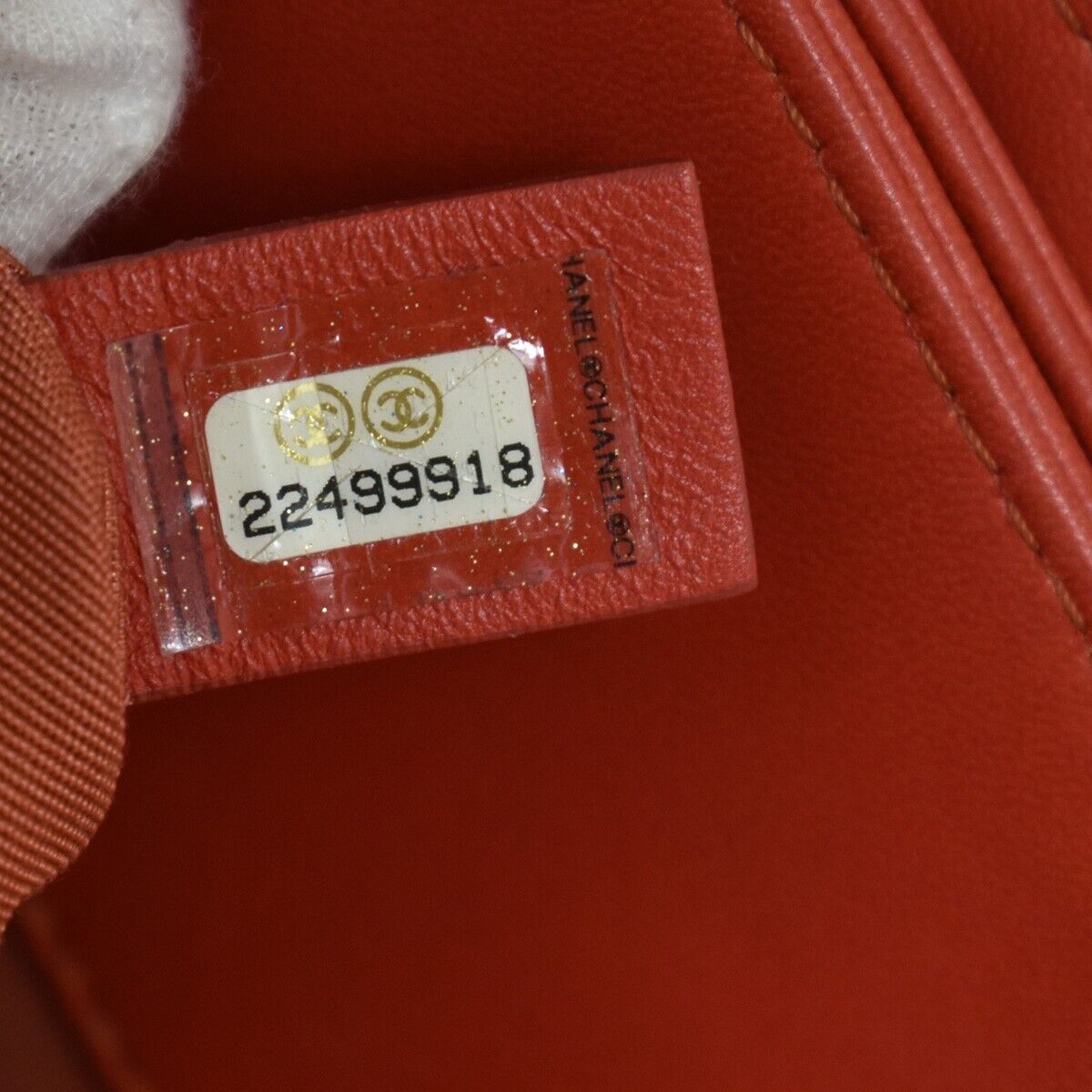 CHANEL CC Matelasse Chain Shoulder Bag Patent Leather Orange SHW 660RJ198