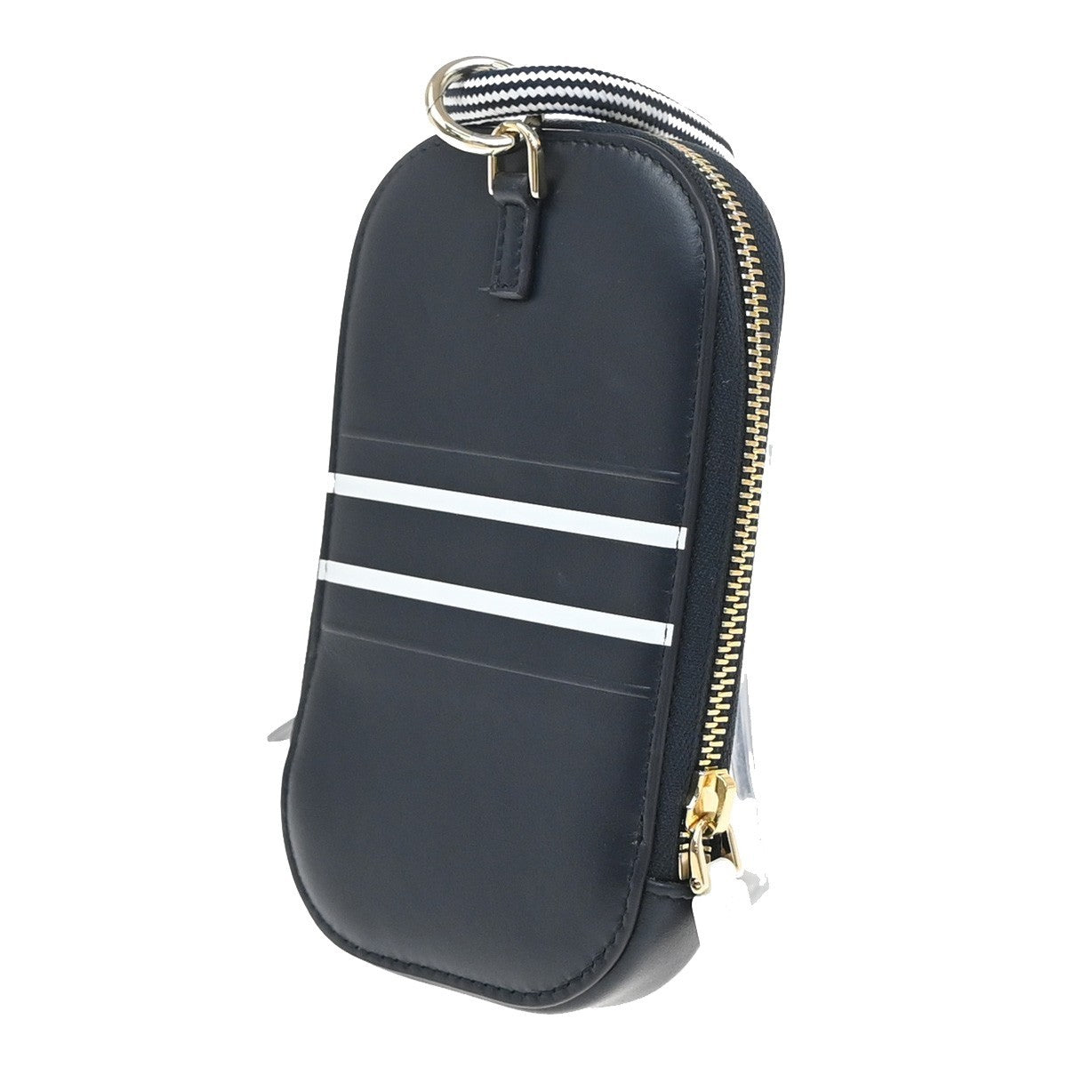 CHRISTIAN DIOR Logo Mini Pouch Bag Leather Blue GHW Italy 15KP157