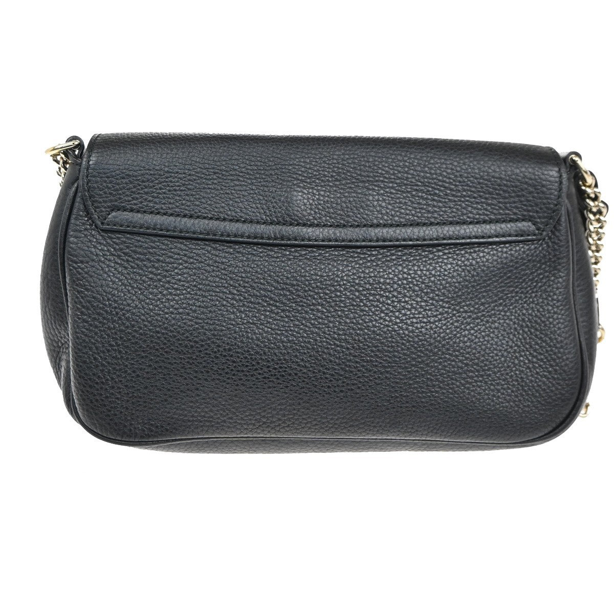 GUCCI GG Tassel Charm Crossbody Chain Shoulder Bag Leather Black Gold  99TA479