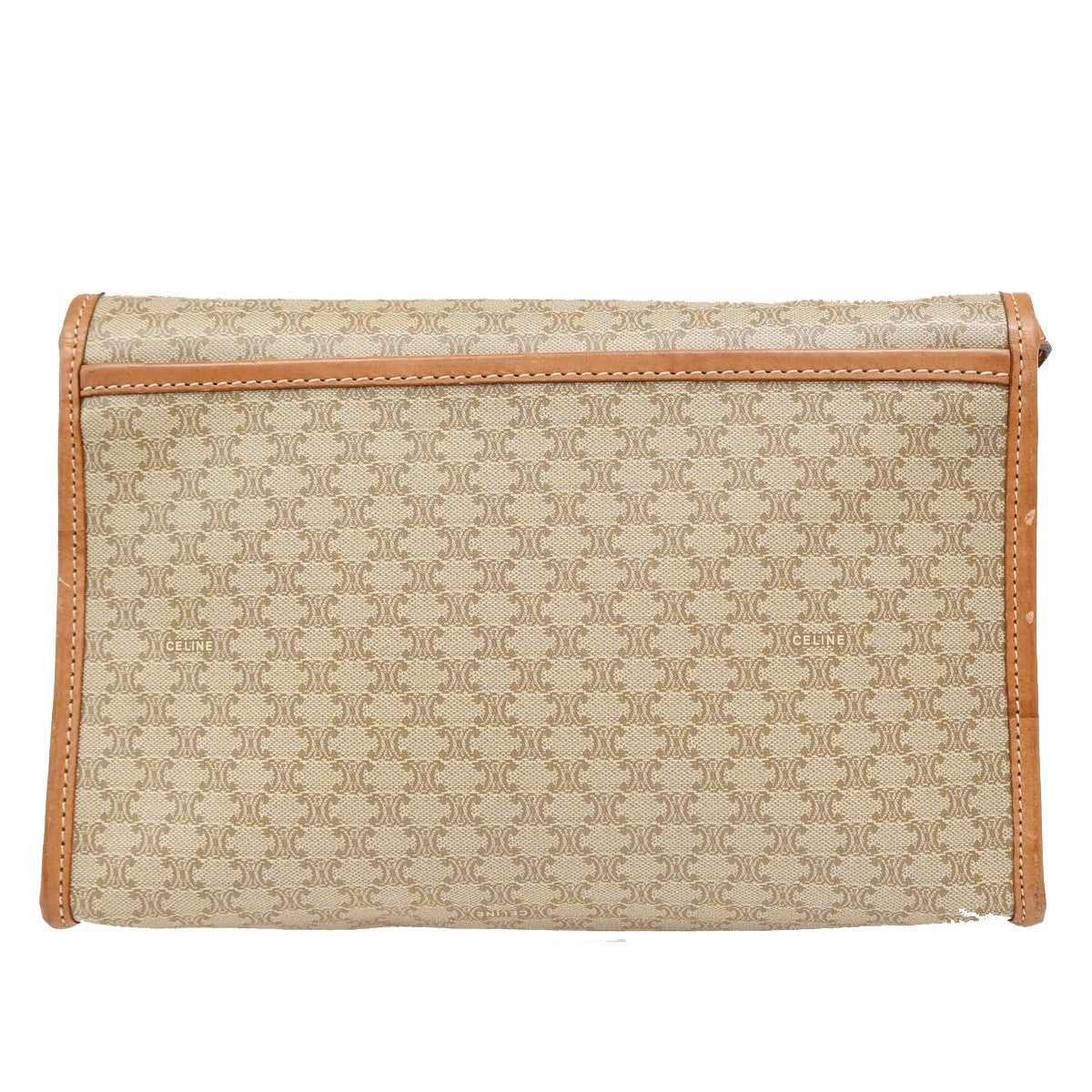 CELINE Macadam Pattern Crossbody 2Way Shoulder Clutch Bag PVC Leather BN 67KB426