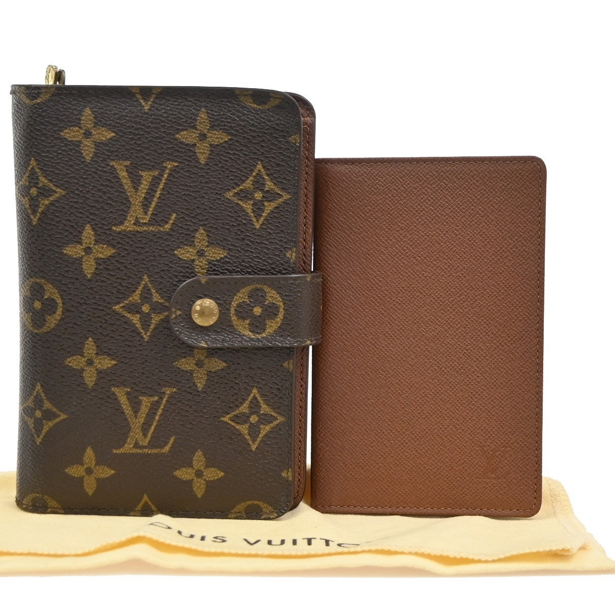 LOUIS VUITTON Porte Papier Zip Bifold Wallet Monogram Leather M61207 62KD008