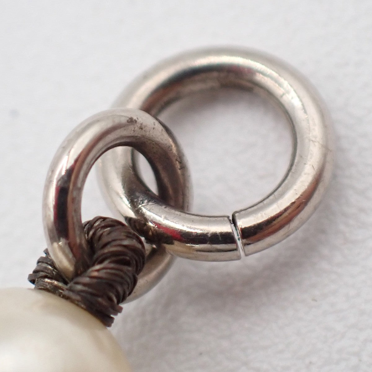 CHANEL CC Logo Imitation Pearl Chain Necklace A12 W White SHW 98RF643