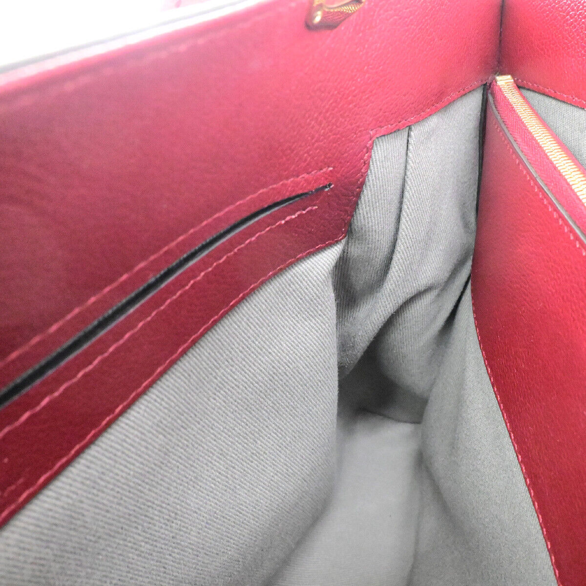 CARTIER Logo C De Cartier 2Way Shoulder Hand Bag Leather Bordeaux GHW 11RK521