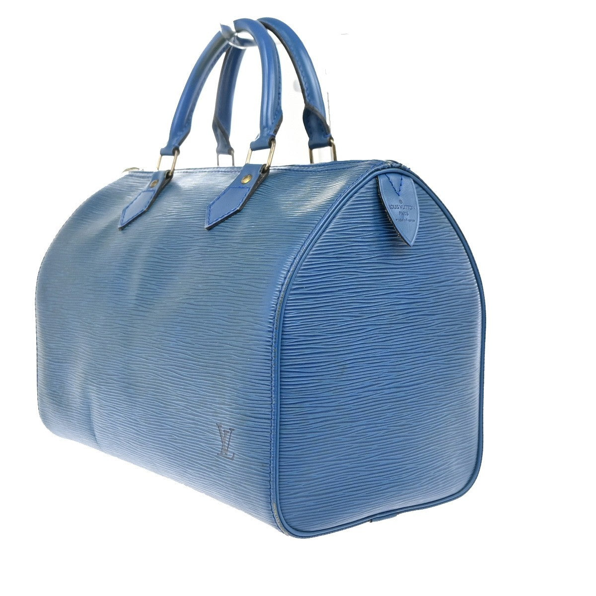 LOUIS VUITTON LV Logo Speedy 30 Travel Hand Bag Epi Leather Blue M43005 77MA226